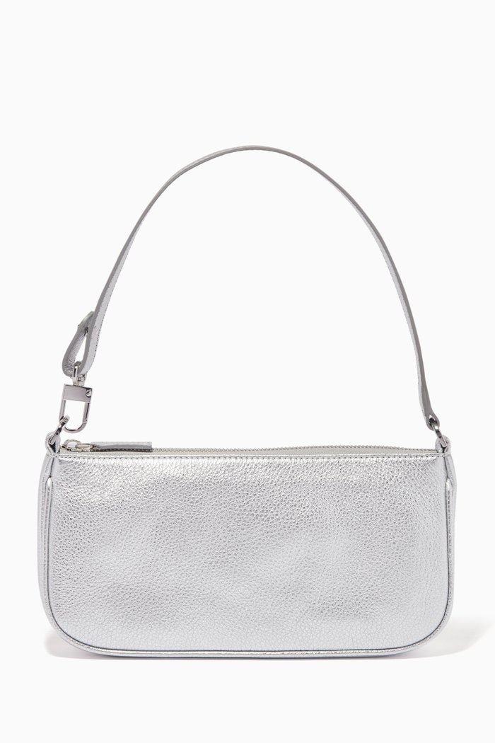 

Rachel Shoulder Bag in Metallic Leather, Silver