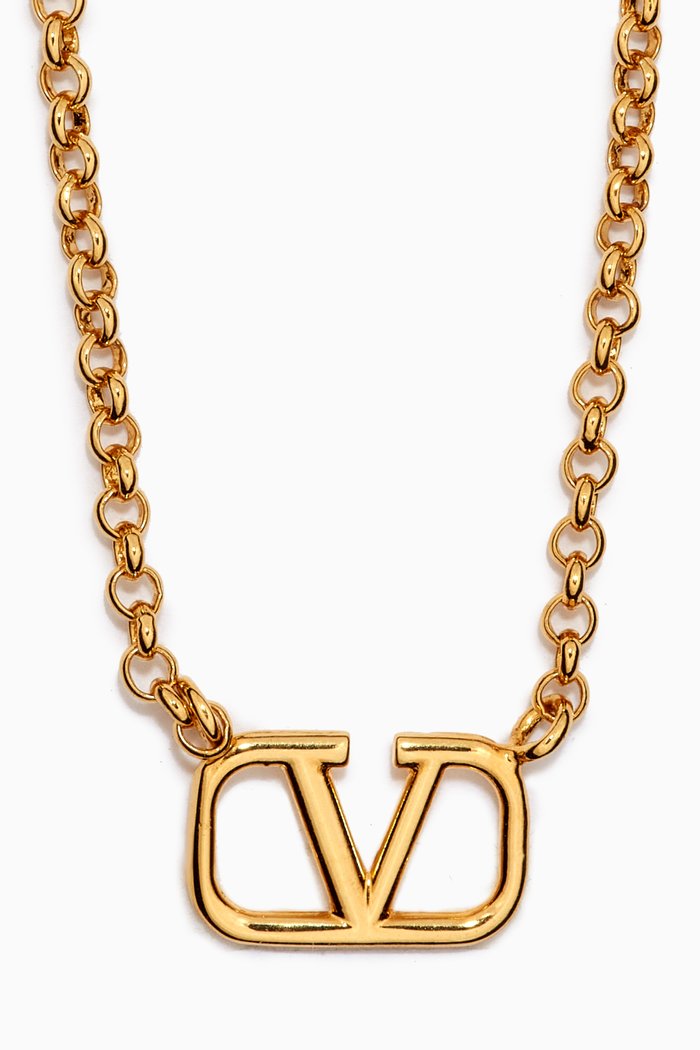 

Valentino Garavani VLogo Signature Necklace in Metal, Gold