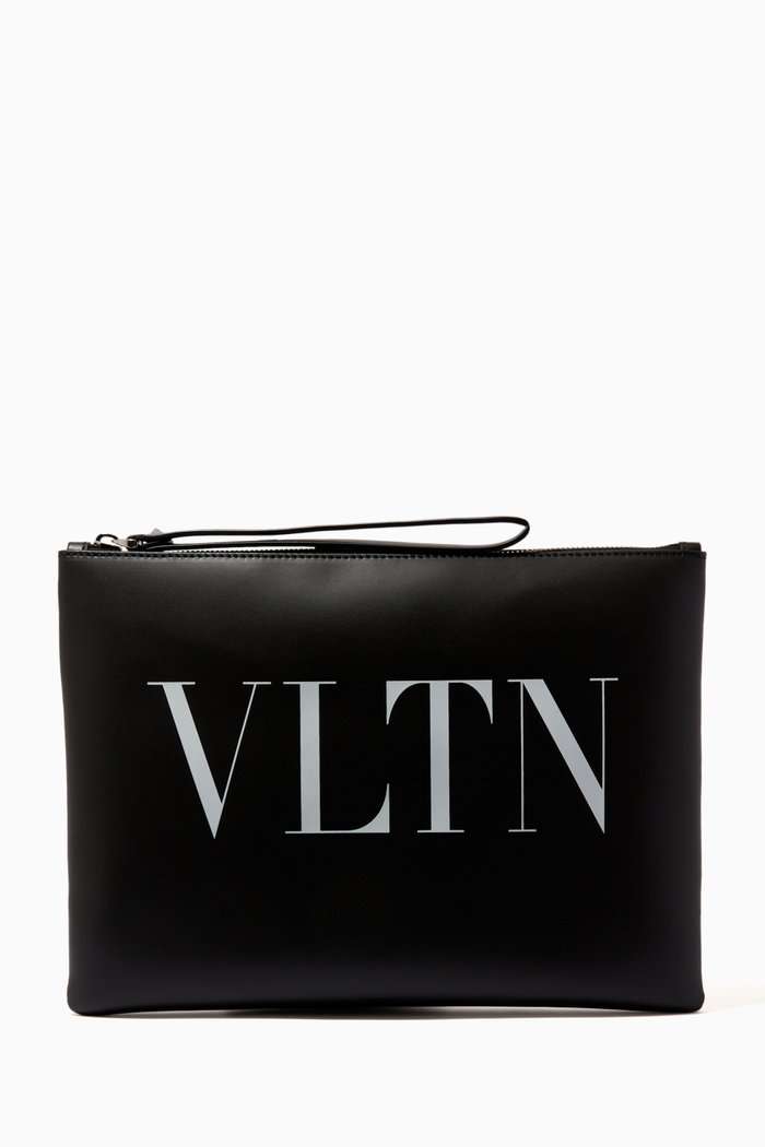 

VLTN Large Pouch in Leather, Black