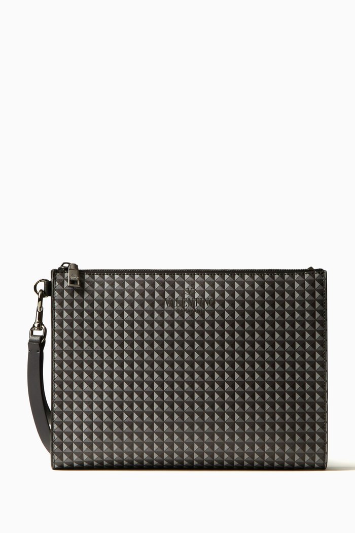 

Valentino Garavani Mini Stud Pouch in Calfskin Leather, Black