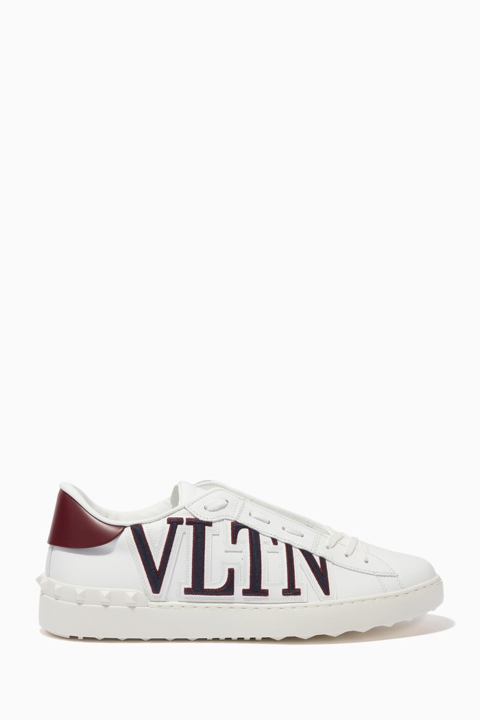

Valentino Garavani VLTN Open Lace Sneakers in Leather, White