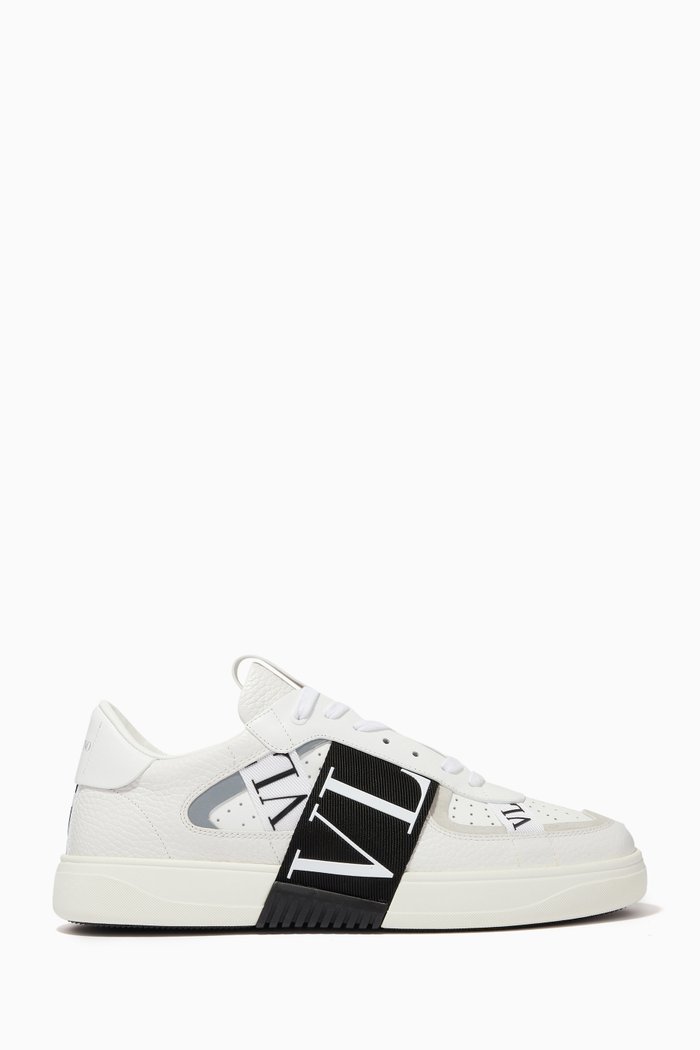 Valentino Garavani VL7N Low-Top Sneaker in Banded Leather, White