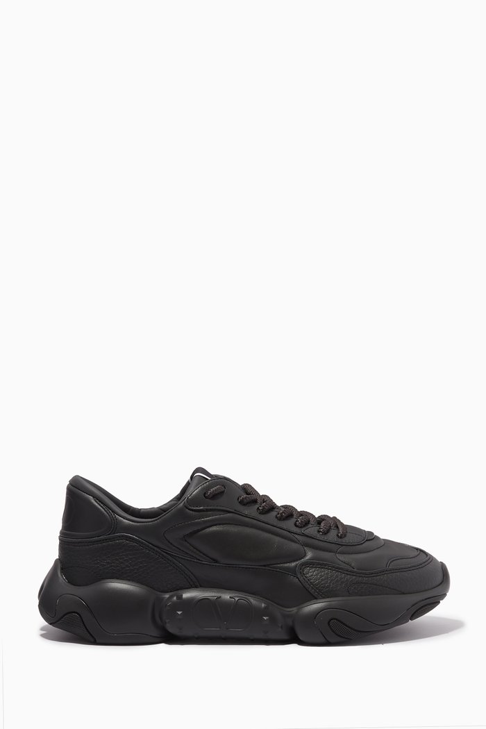 

Valentino Garavani Bubbleback Sneakers in Nappa & Textured Leather, Grey