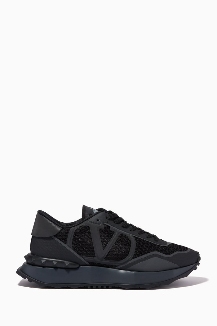 

Valentino Garavani Netrunner Low-top Sneakers in Mesh & Calf Suede, Black