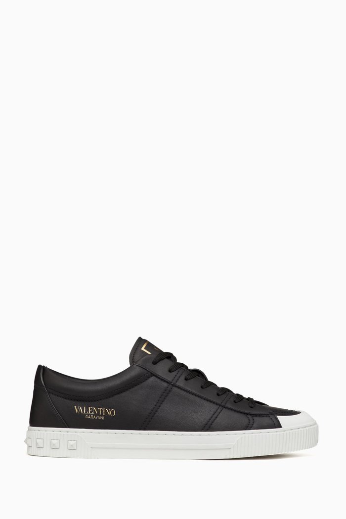 

Valentino Garavani Cityplanet Sneakers in Calfskin, Black