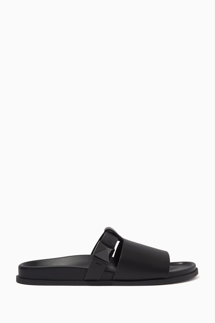 

Roman Stud Sandals in Leather, Black