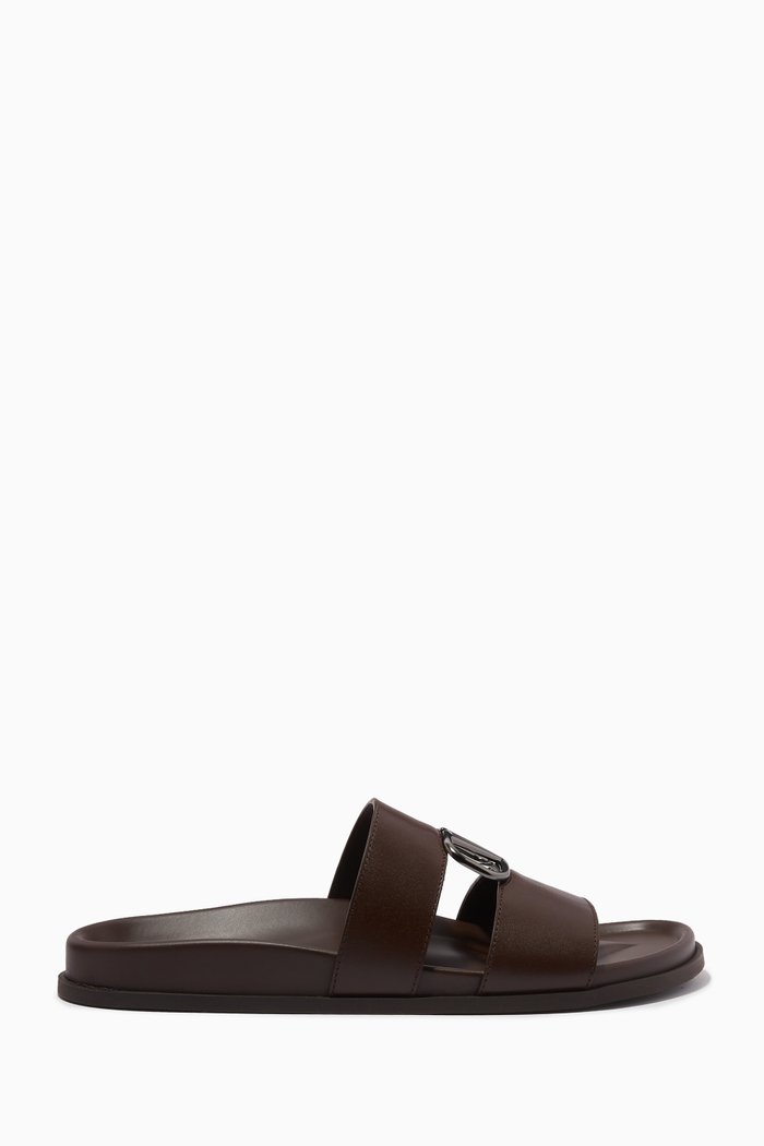 

Valentino Garavani VLOGO Signature Sandals in Leather, Brown