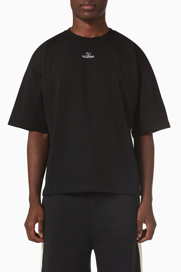 

Micro Logo T-shirt in Cotton Jersey, Black