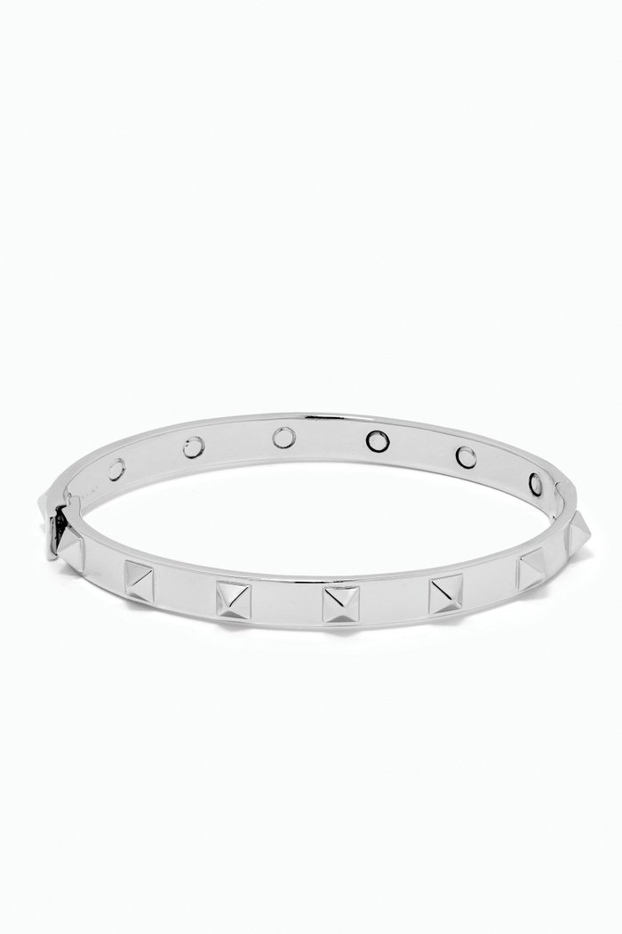 

Valentino Garavani Rockstud Bangle in Metal, Silver