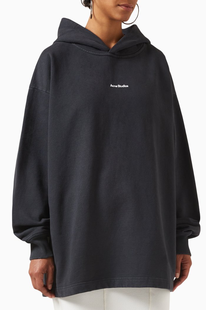

Logo Print Hoodie in Organic Cotton, Black