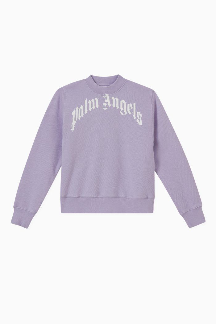 

Overlogo Crewneck Sweatshirt in Cotton Fleece, Purple