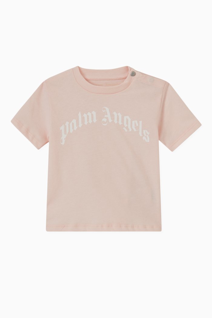 

Curved Logo T-shirt in Cotton, Pink