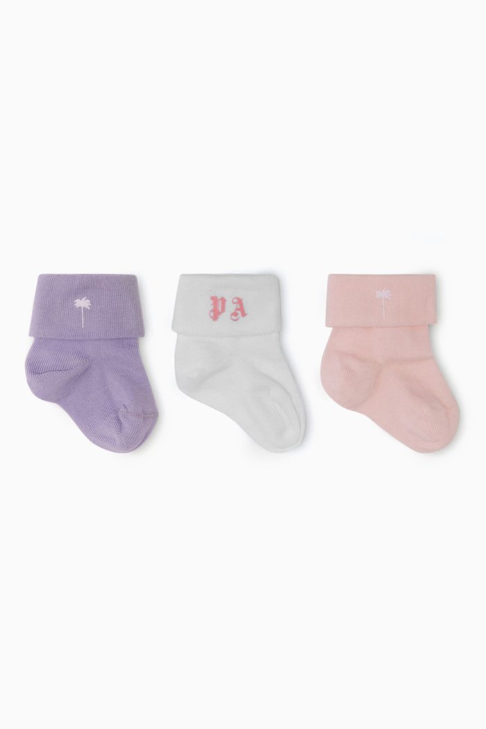 

Logo Socks Tri-pack in Cotton, Multicolour