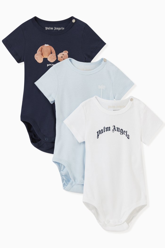 

Logo Print Bodysuits, Set of Three, Multicolour