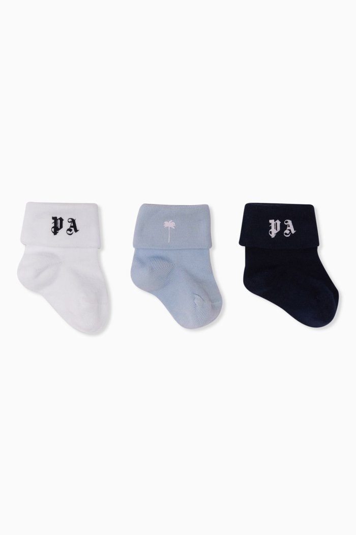 

Logo Socks Tri-pack in Cotton, Multicolour