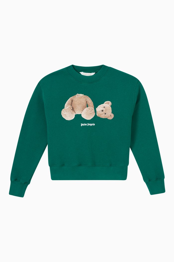 

Teddy Bear Logo Sweater in Cotton, Green