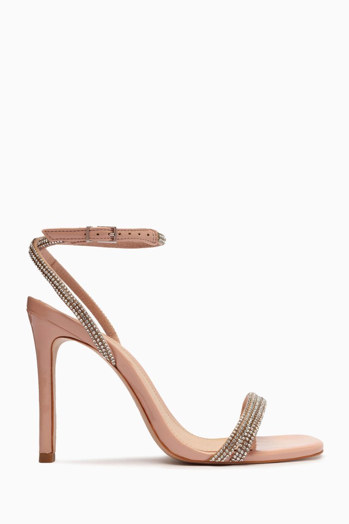 Altina Round-toe Sandals in Vernice Leather, Pink
