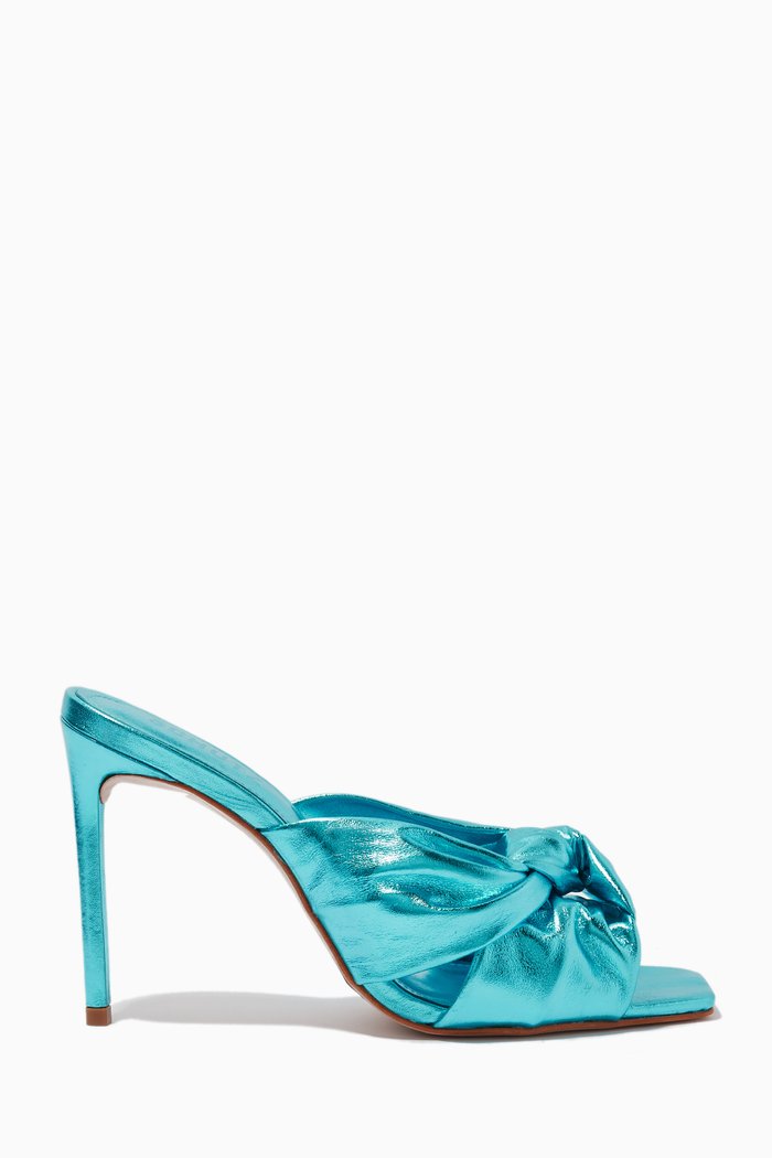 

Savine Square-toe Mules in Leather, Blue