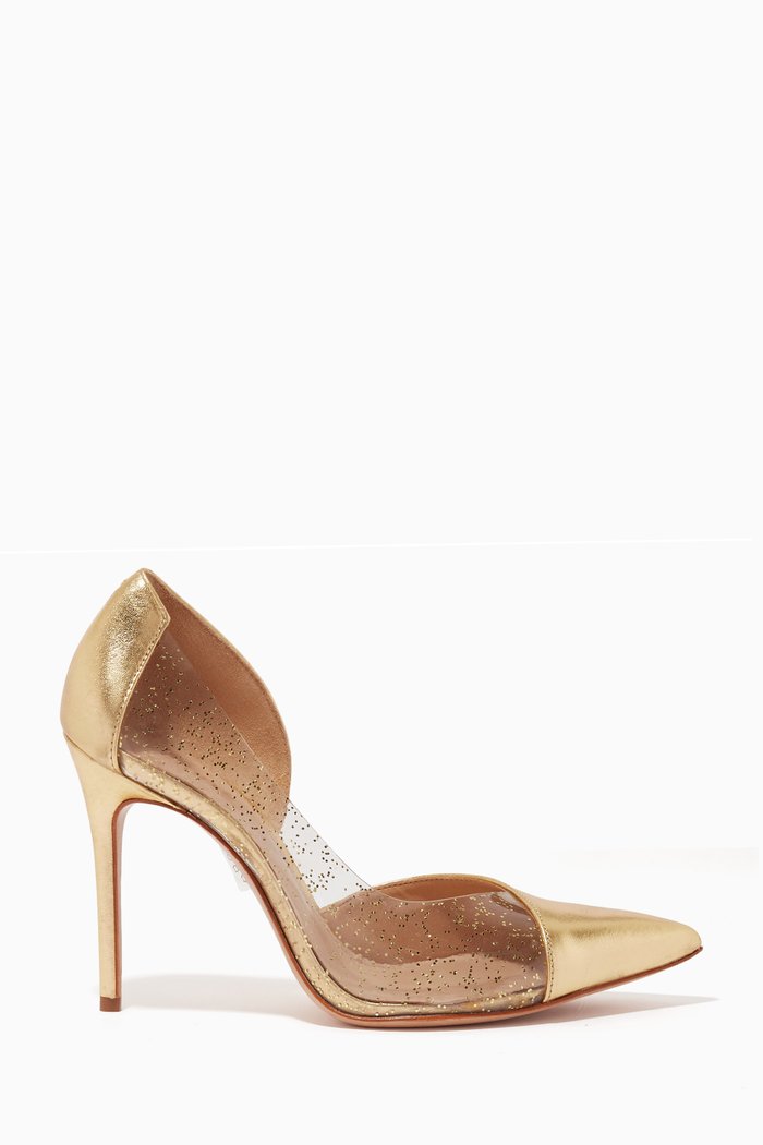 

Party Time Cheslie Point-toe Pumps in Metallic Leather, Gold