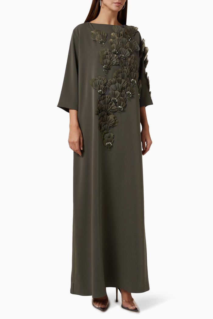 Ruffled Kaftan, Grey