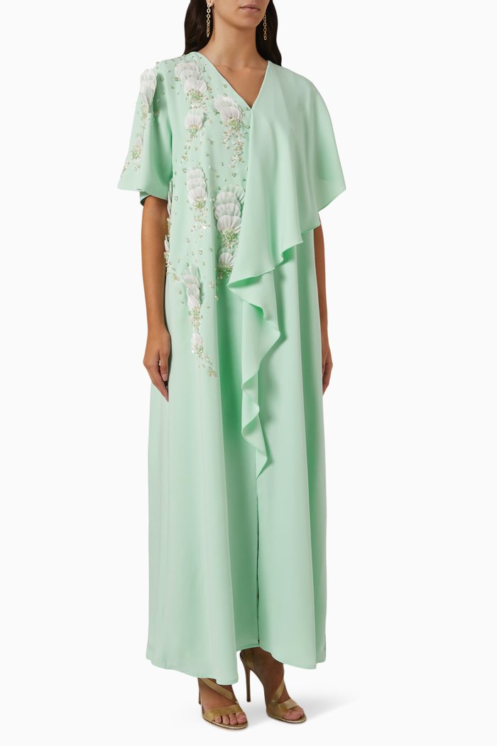 

Embellished Drape Kaftan, Green