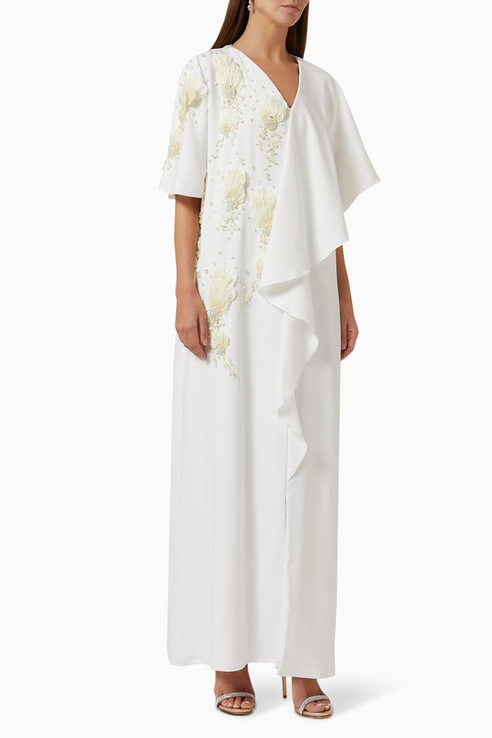

Bead Embellished Kaftan, White