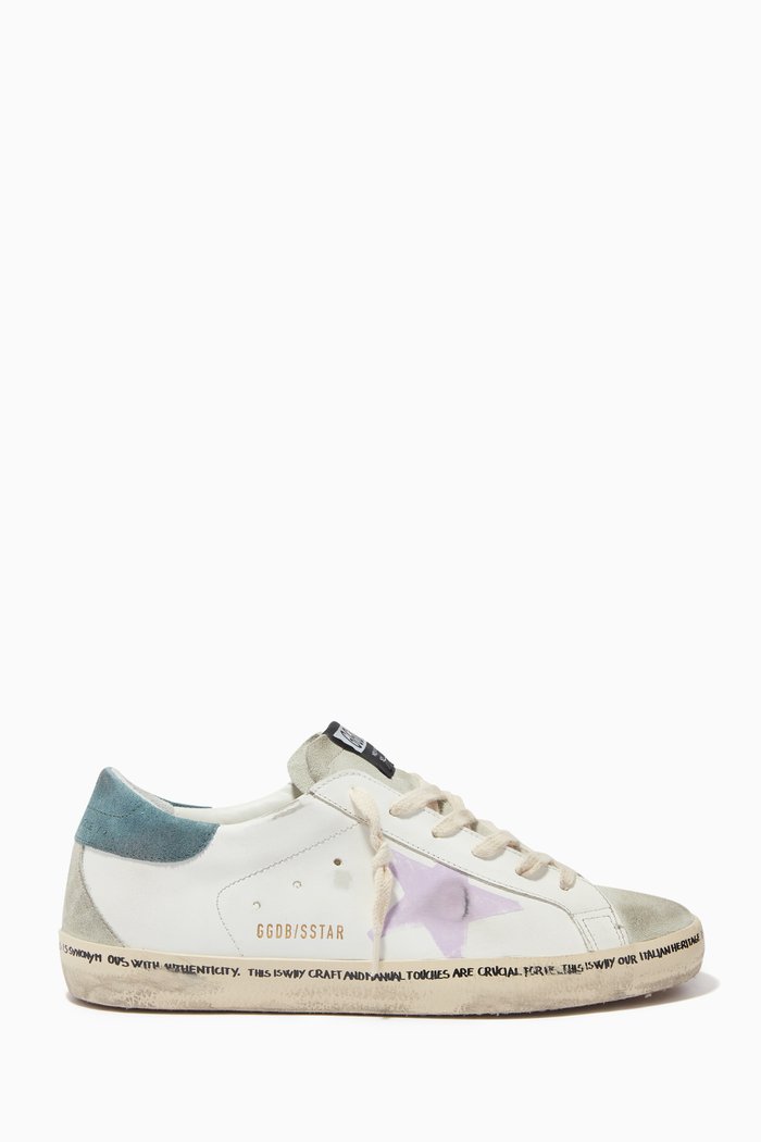 Super-star Low-top Sneakers in Leather & Suede, White