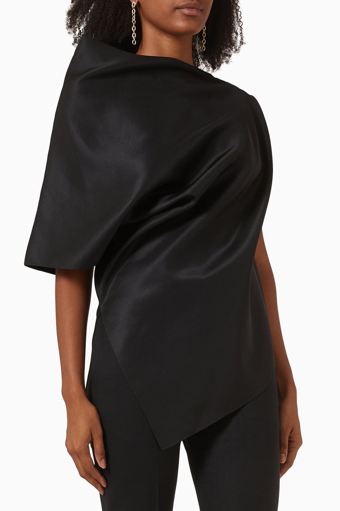 

Kasper Top in Silk Blend, Black