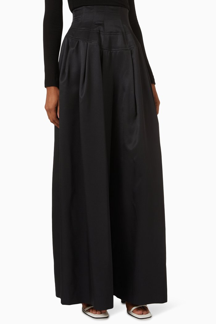 

Trude Pants in Silk & Wool, Black
