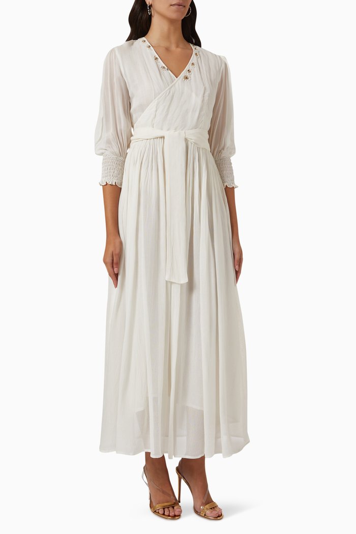 

Celine Maxi Dress in Linen, White