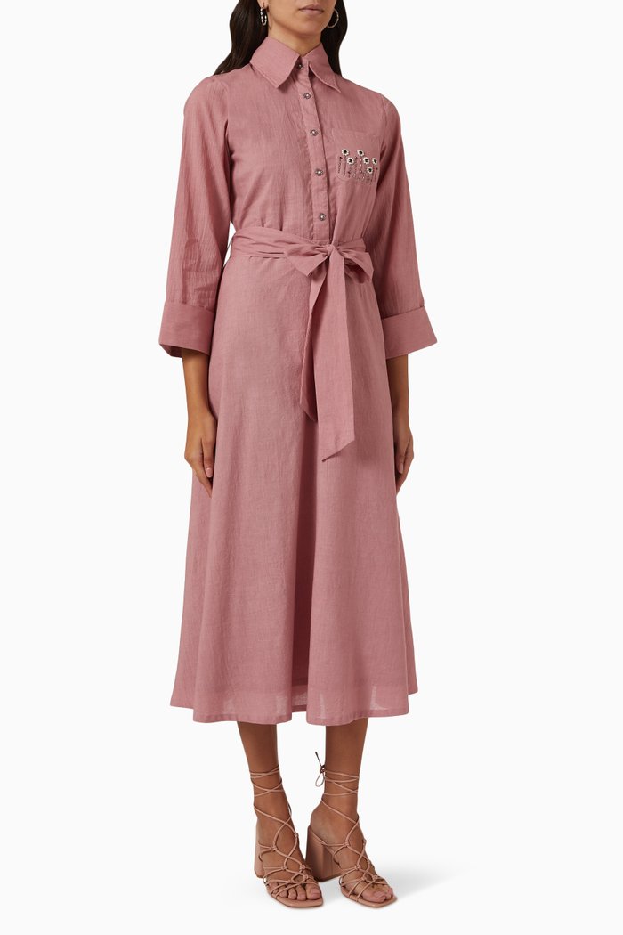 

Perla A-line Dress in Cotton, Pink