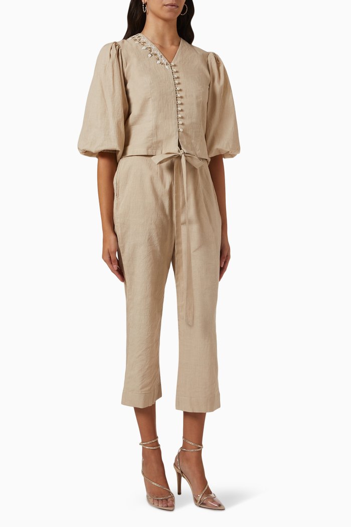 

Jolie Co-ord Set in Linen, Neutral
