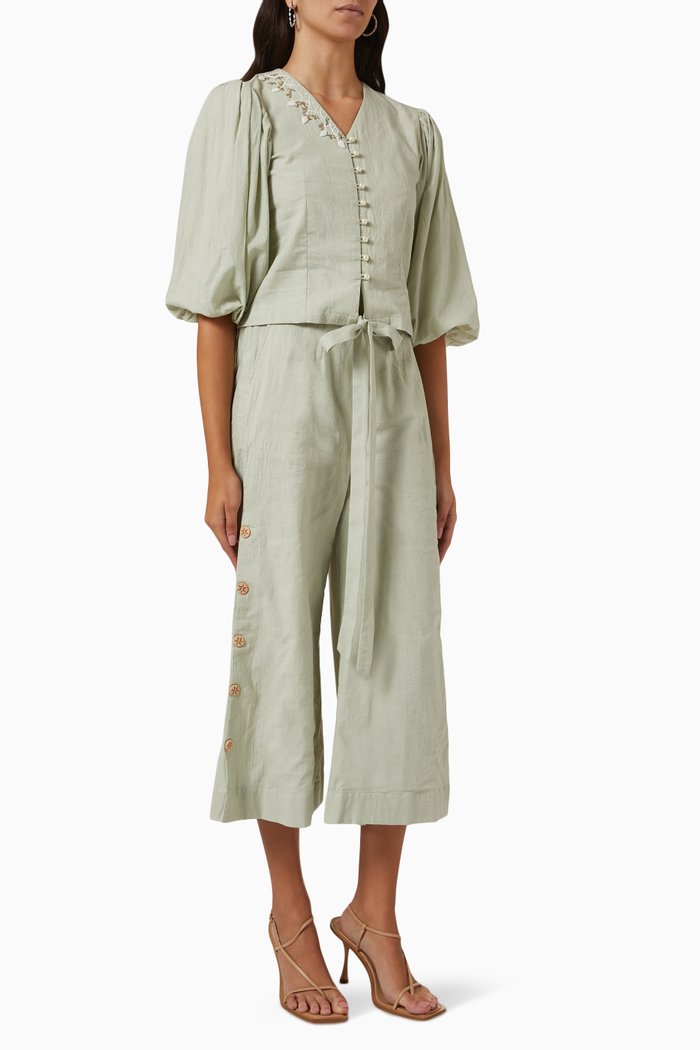 

Jolie Co-ord Set in Linen, Green