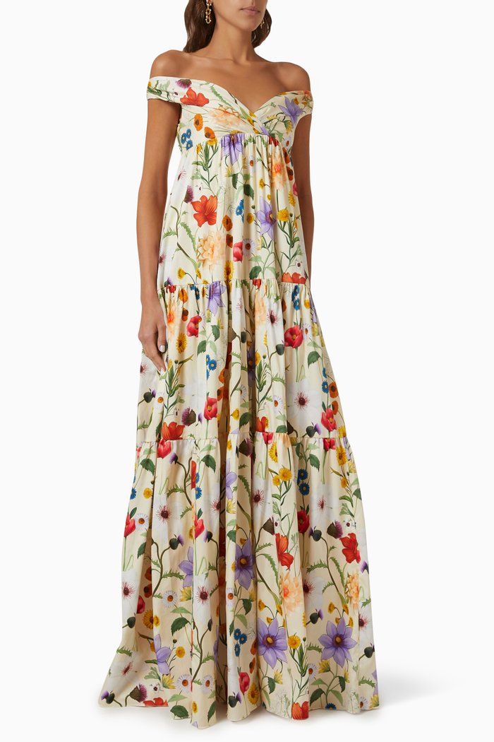 

Athena Floral Print in Cotton, Neutral