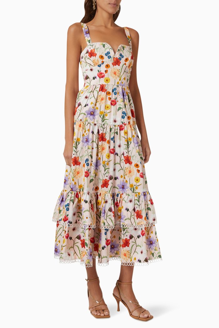 

Clio Printed Dress in Cotton, Pink