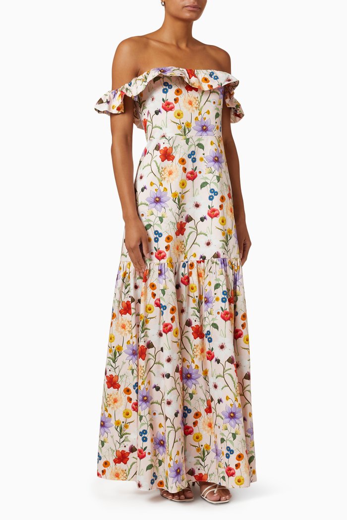 

Farrah Off-shoulder Dress in Cotton, Pink