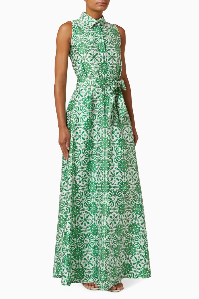 

Biba Shirt Dress in Cotton, Green