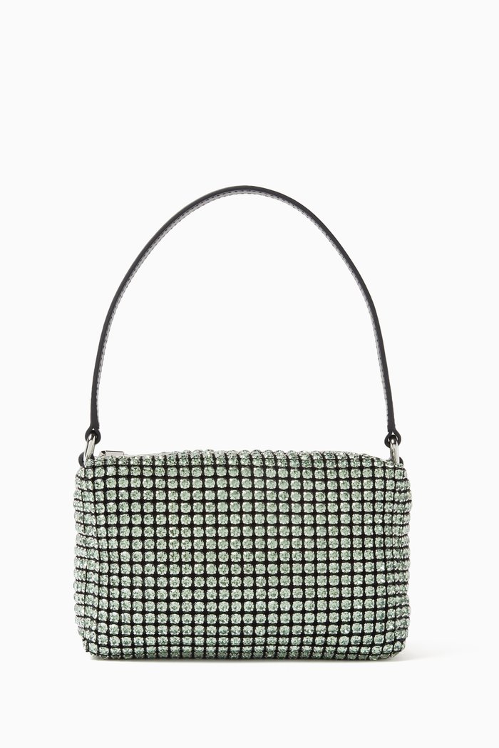 

Heiress Wangloc Bag in Rhinestone Mesh, Green