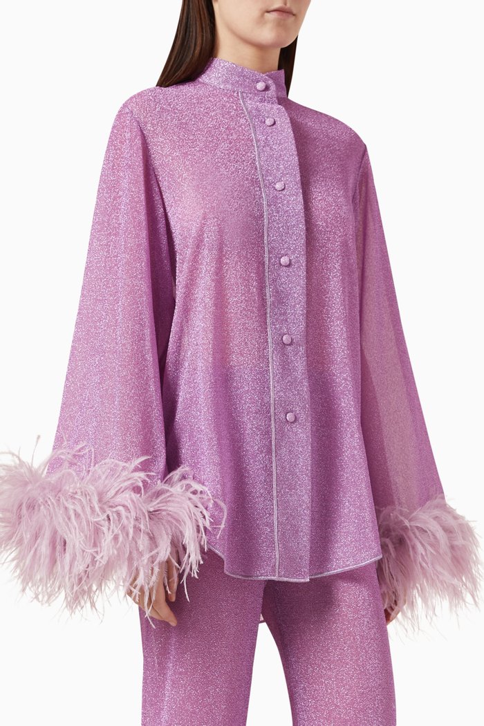 

Lumiere Shirt in Metallic Nylon, Purple