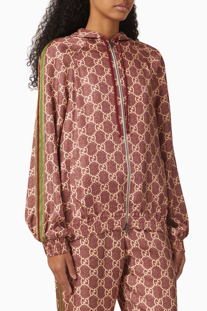 

GG Supreme Print Jacket in Silk, Red