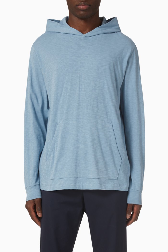 Layer Hoodie in Slub Cotton, Blue