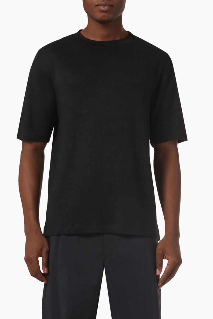 

Ryder T-shirt in Flex Linen, Black