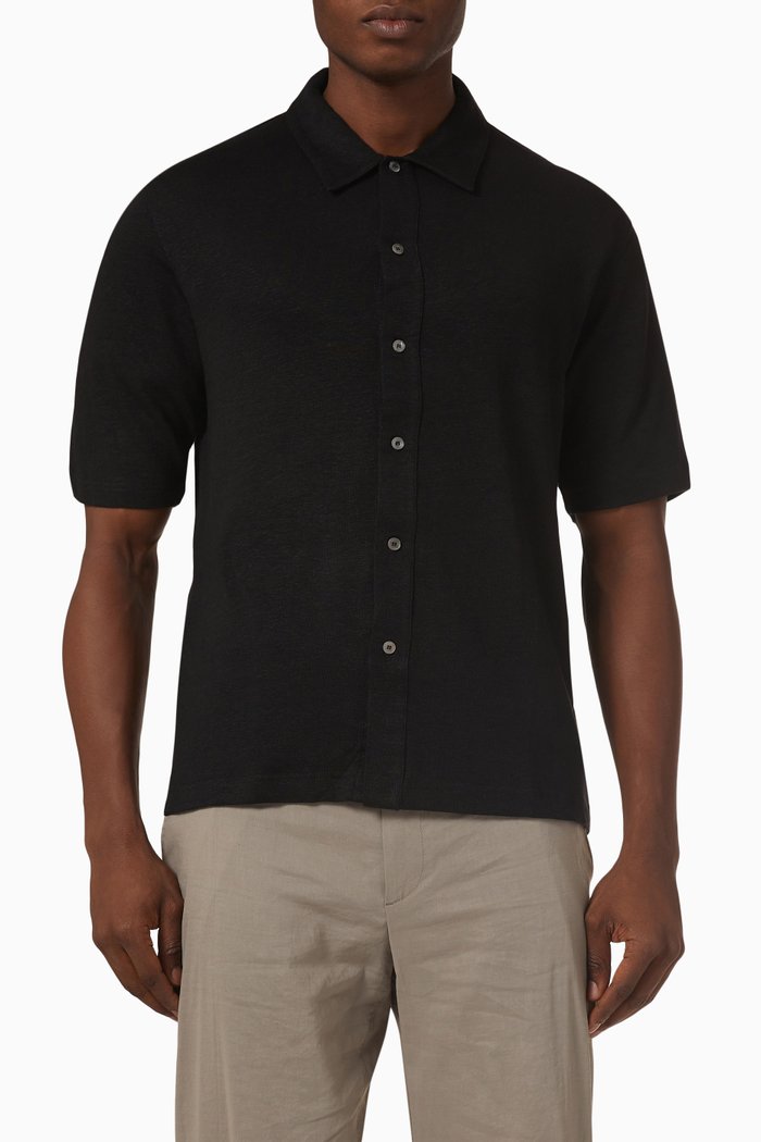 

Ryder Shirt in Flex Linen, Black