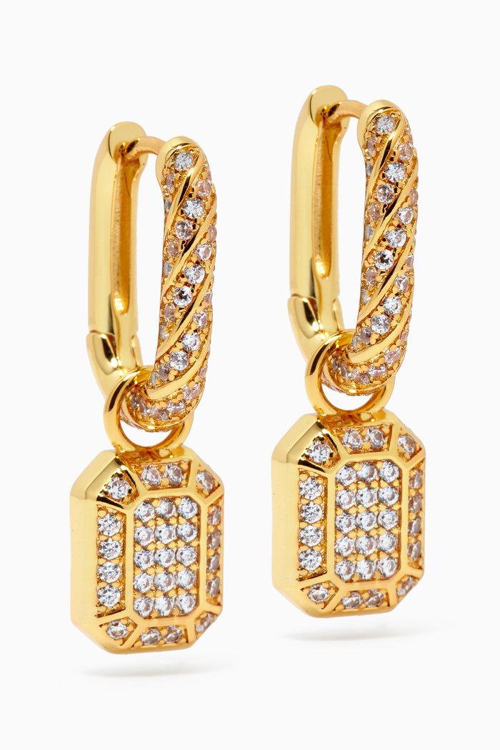 

Faceted CZ Huggies in Gold-plated Brass