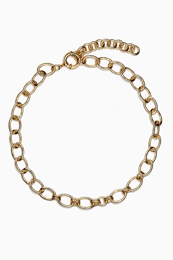 Cleo Link Chain Necklace in Gold-plated Brass