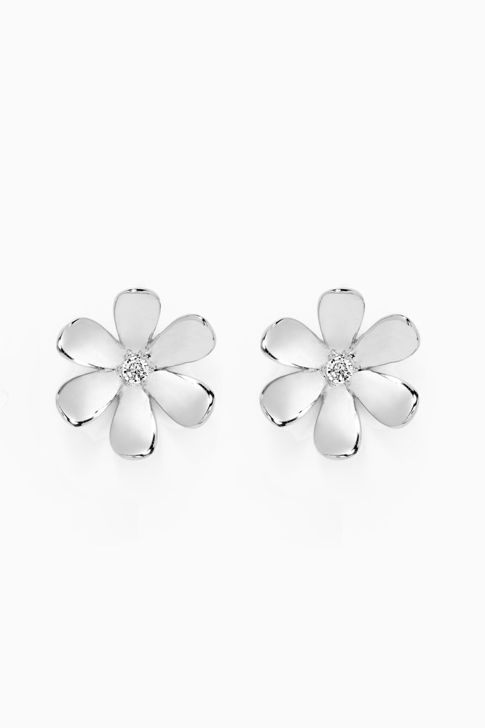 

Daisy Statement Studs in Silver-plated Brass
