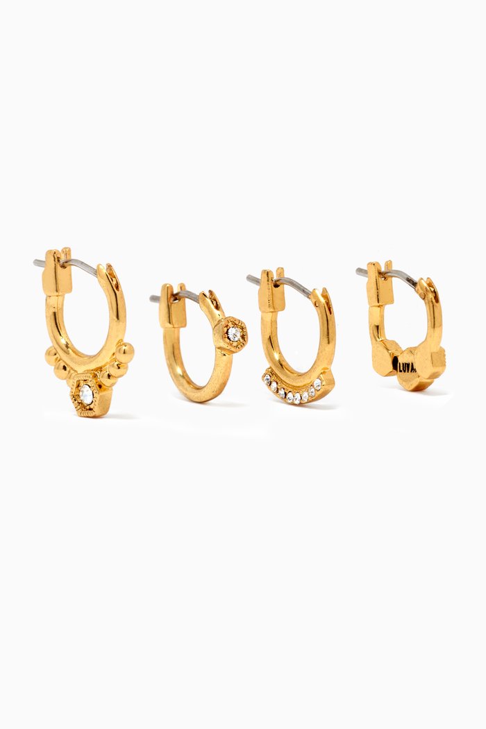 

Bloom Hoops Set in Gold-plated Brass