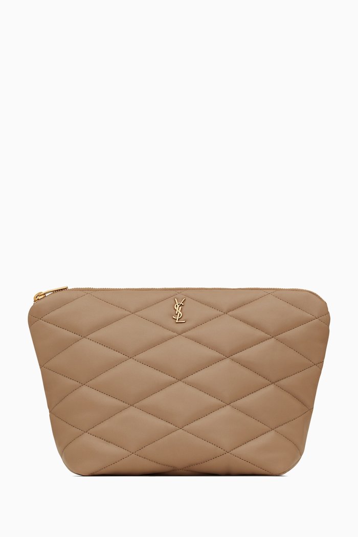

Sade Pouch in Quilted Lambskin, Brown