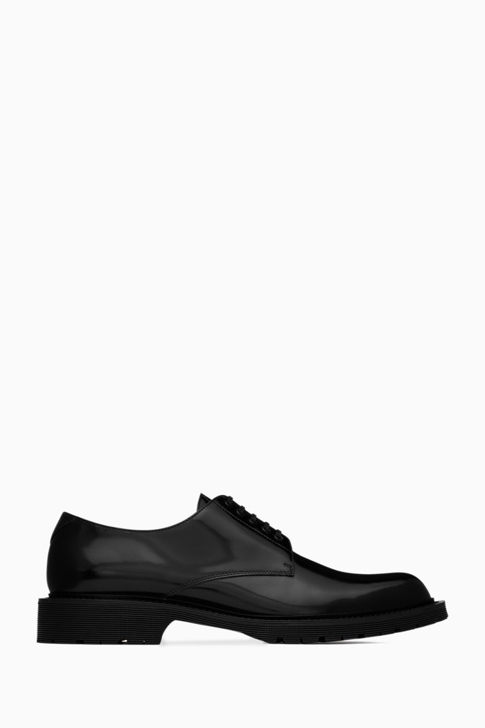 

Army Derby Shoes in Patent Leather, Black