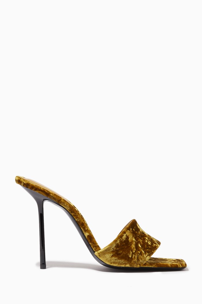 

Lucky 95 Mules in Velvet, Yellow